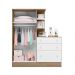 Guarda Roupa com Comoda Infantil Lecco Carvalho Rustico Branco