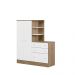 Guarda Roupa com Comoda Infantil Lecco Carvalho Rustico Branco