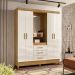 Guarda Roupa com Espelho Cairo Freijo Off White