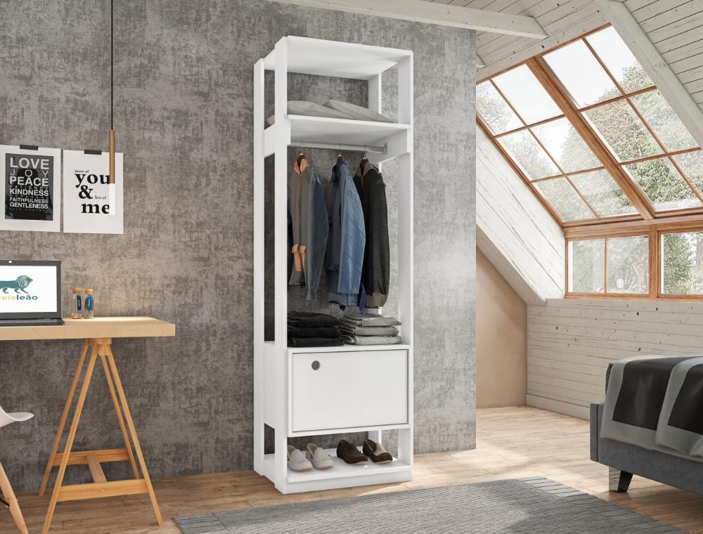 Guarda Roupas Francia Branco com Porta