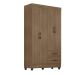 Guarda Roupas Solteiro 4 Portas Sandovalina Carvalho Oak