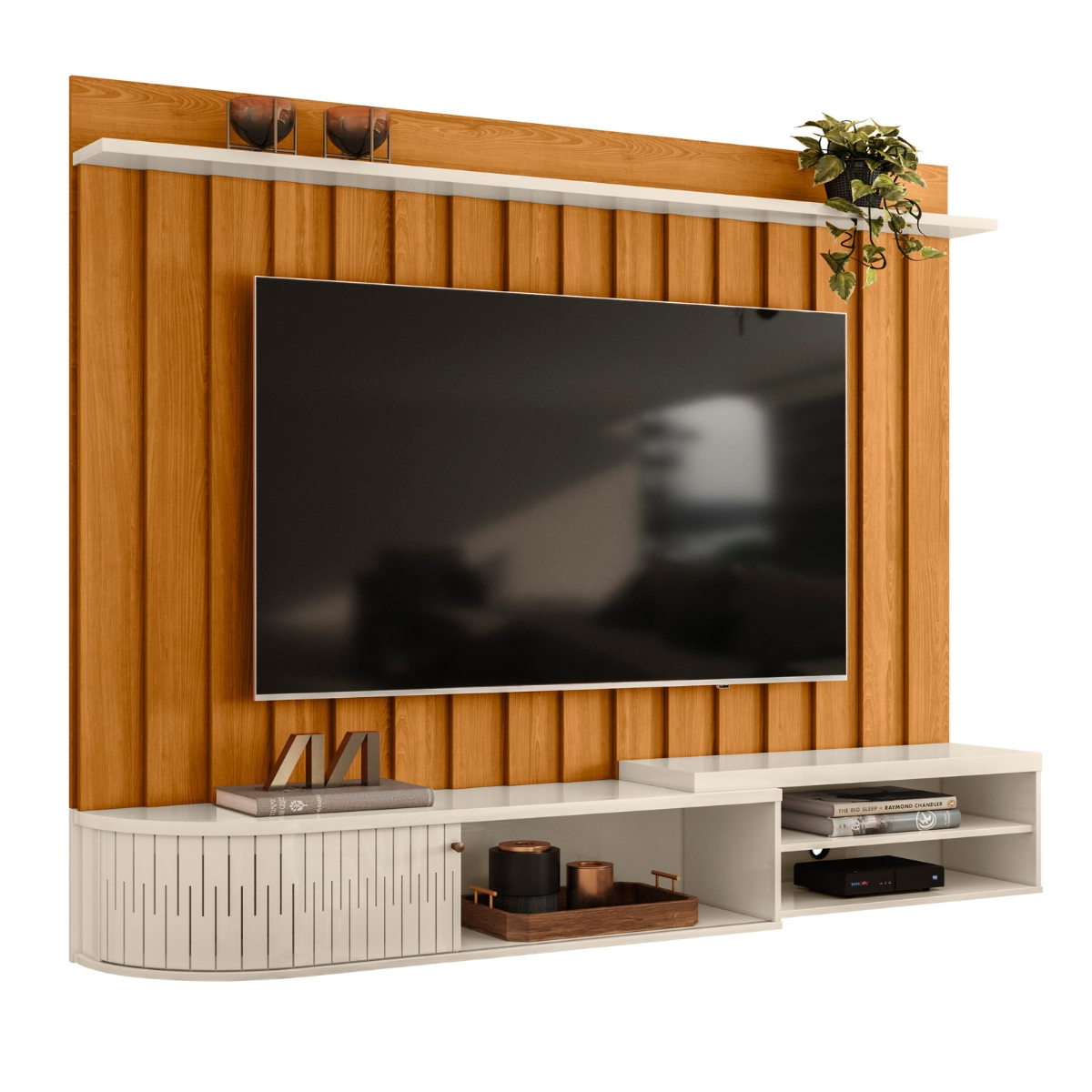 Home Frisado para TVs 75" Ravena Cinamomo Off White
