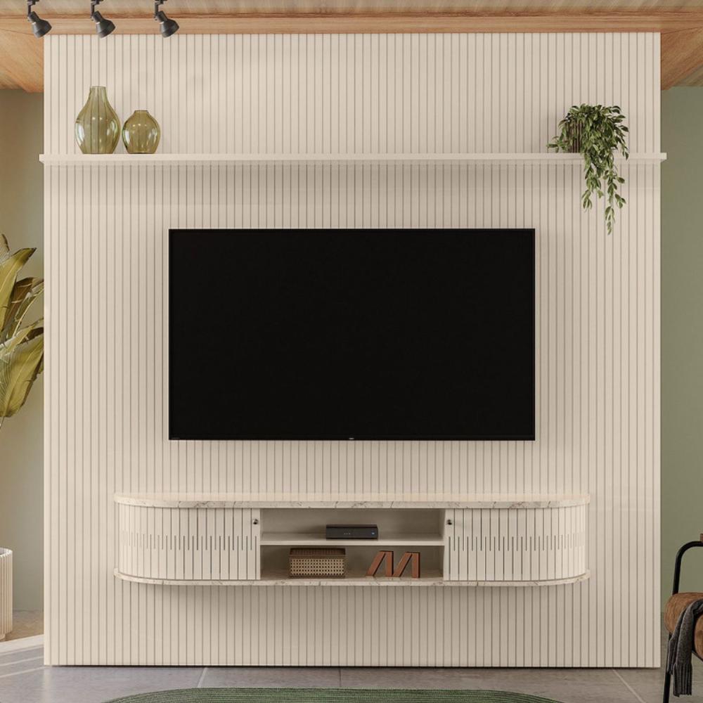 Home Painel Para TV Crystalis Calacata Off White