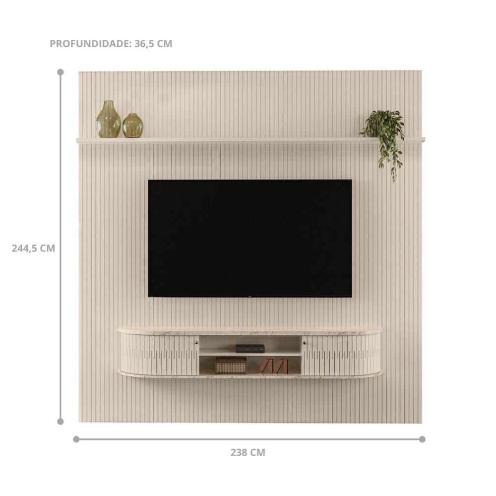 Home Painel Para TV Crystalis Calacata Off White
