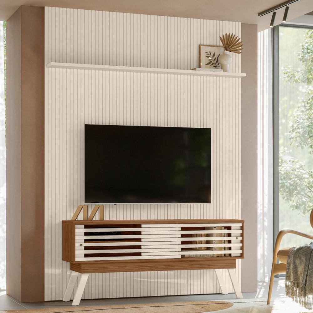 Home Painel Para TV Valenwood Naturale Off White