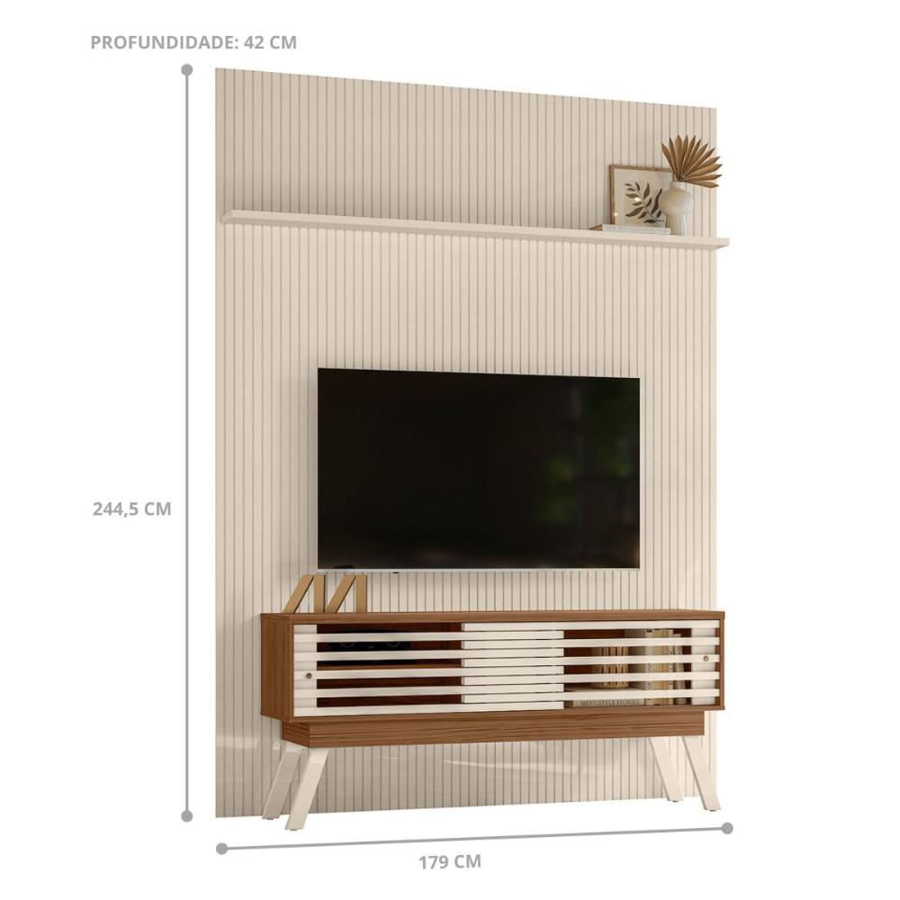 Home Painel Para TV Valenwood Naturale Off White