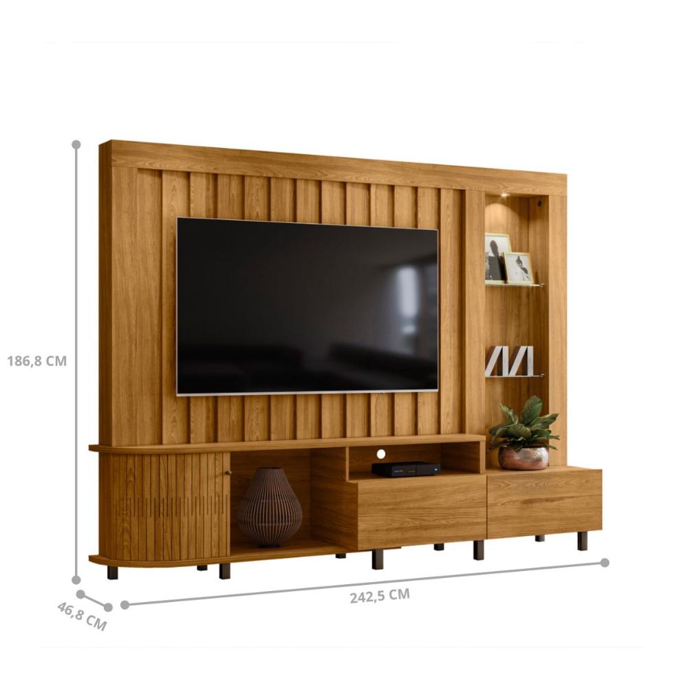 Home Painel TV 75 Polegadas Arcanvale Cumaru 