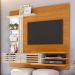 Home Para TV Com Espelho e Prateleiras Cinamomo Off White