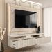 Home Suspenso Ripado  Para TVs 75" París Calacata Off White