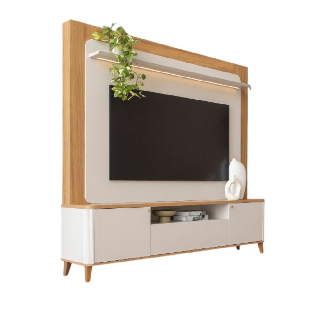 Home Theater Com Led Itália Tauari Off White Fosco