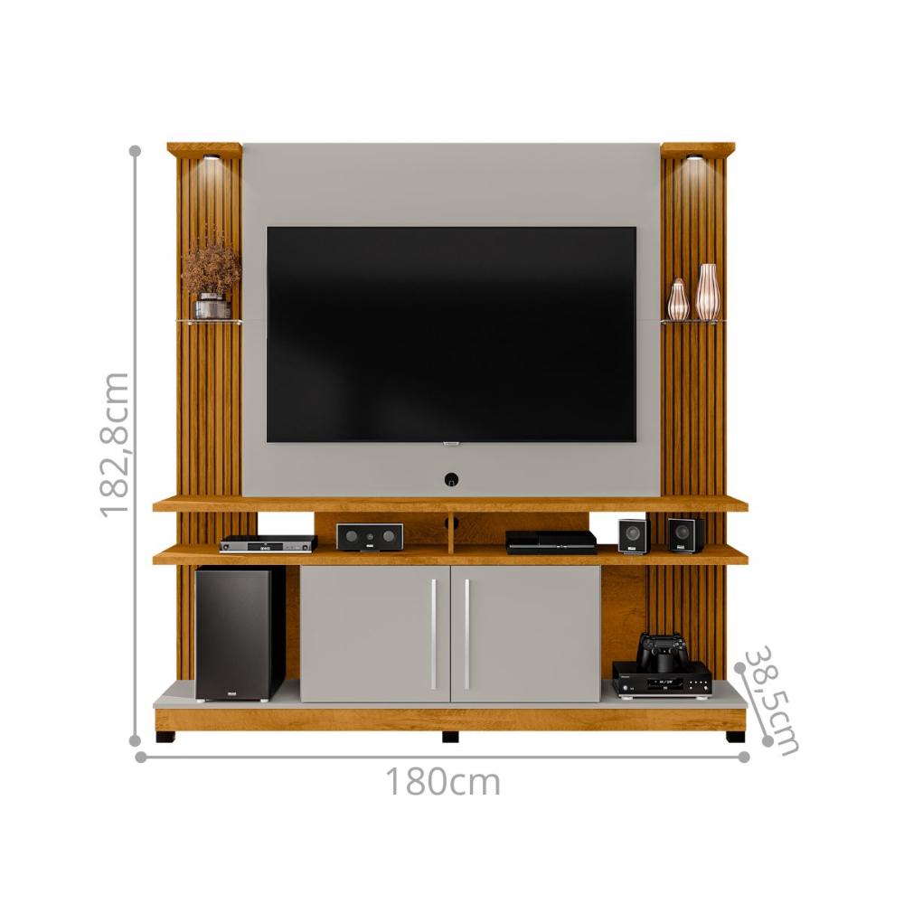 Home para TV Genappe Led Nature/Off/Ripado