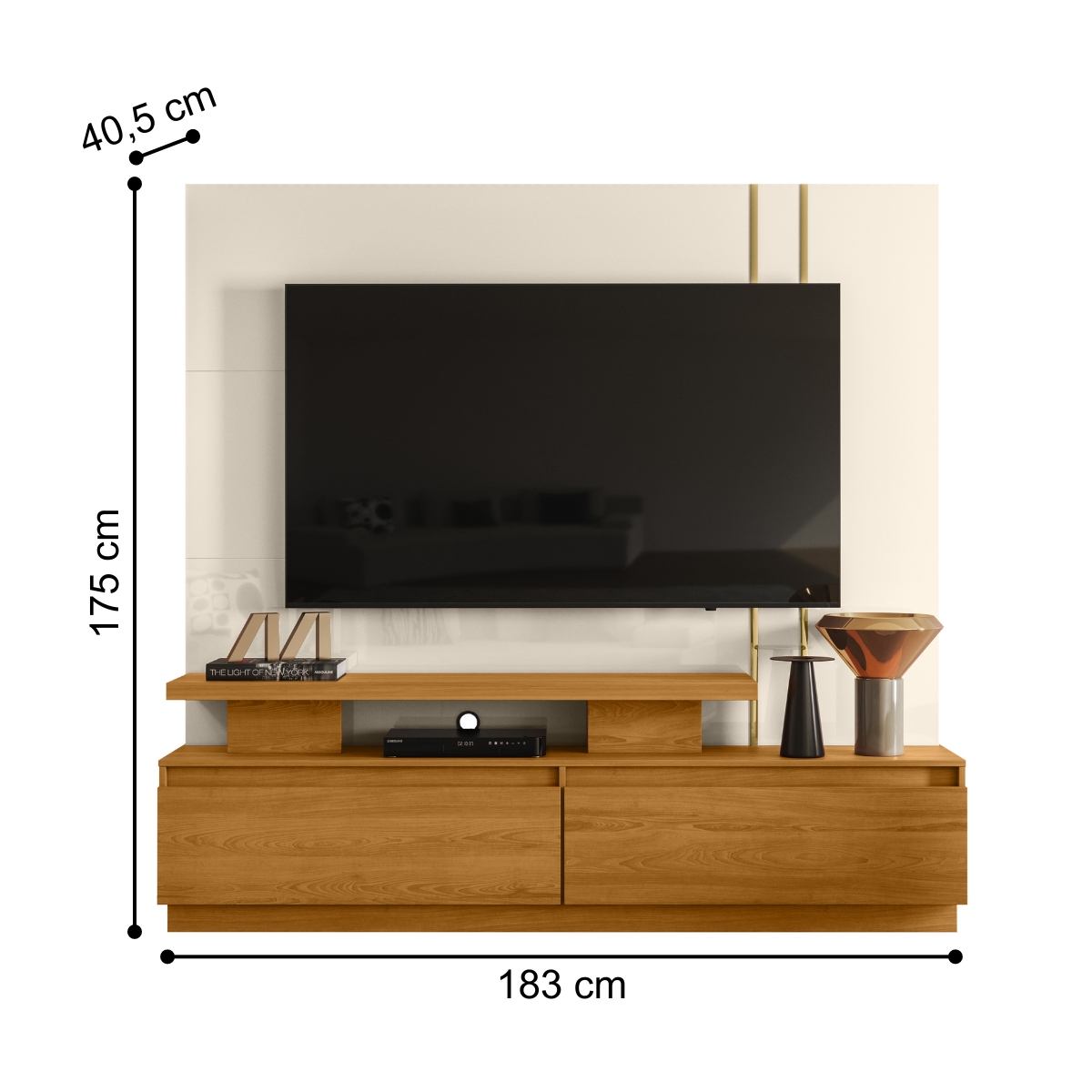 Home para TV's 75 Polegadas Berlim Cinamomo Off White