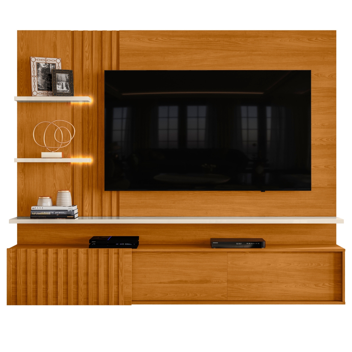 Home para TVs 65" Ripado Milão Cinamomo Off White