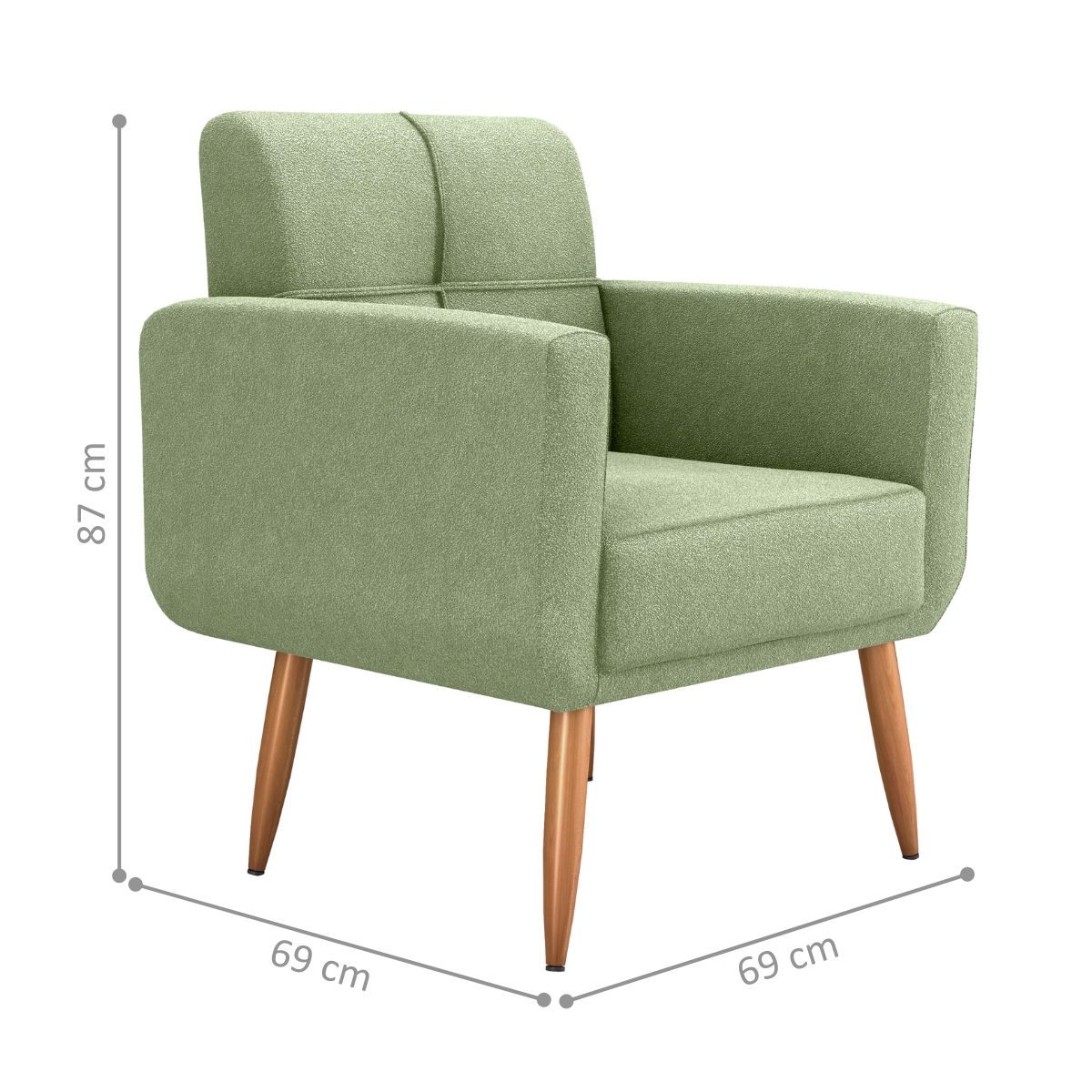 Jogo Poltrona e Puff para Sala Hazen Boucle Oliva