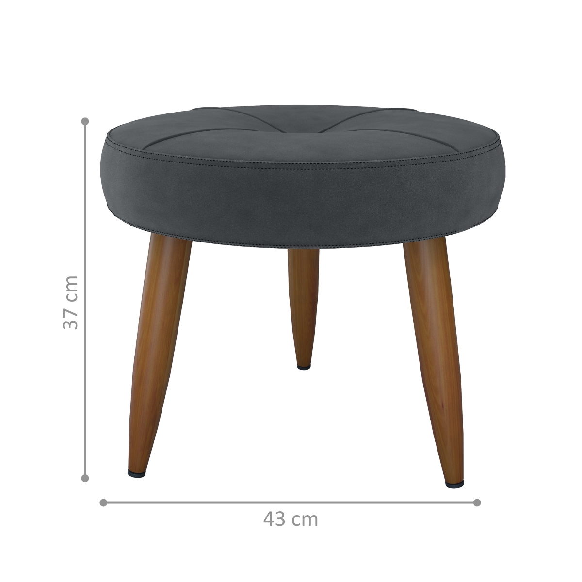 Jogo Poltrona e Puff para Sala Hazen Veludo Cinza