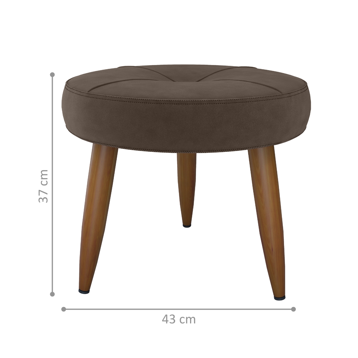 Jogo Poltrona e Puff para Sala Hazen Veludo Marrom