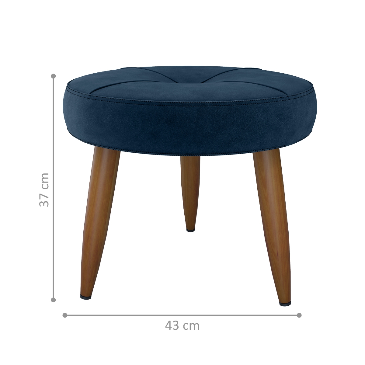 Jogo Poltrona e Puff para Sala Oliver Veludo Azul