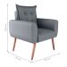 Jogo de Poltronas Decorativas Emma  Linho Cinza Saturno