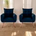 Jogo de Poltronas Decorativas Emma  Suede Azul