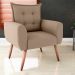 Jogo de Poltronas Decorativas Emma  Suede Bege
