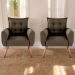Jogo de Poltronas Decorativas Emma  Suede Cappuccino