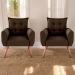 Jogo de Poltronas Decorativas Emma  Suede Marrom