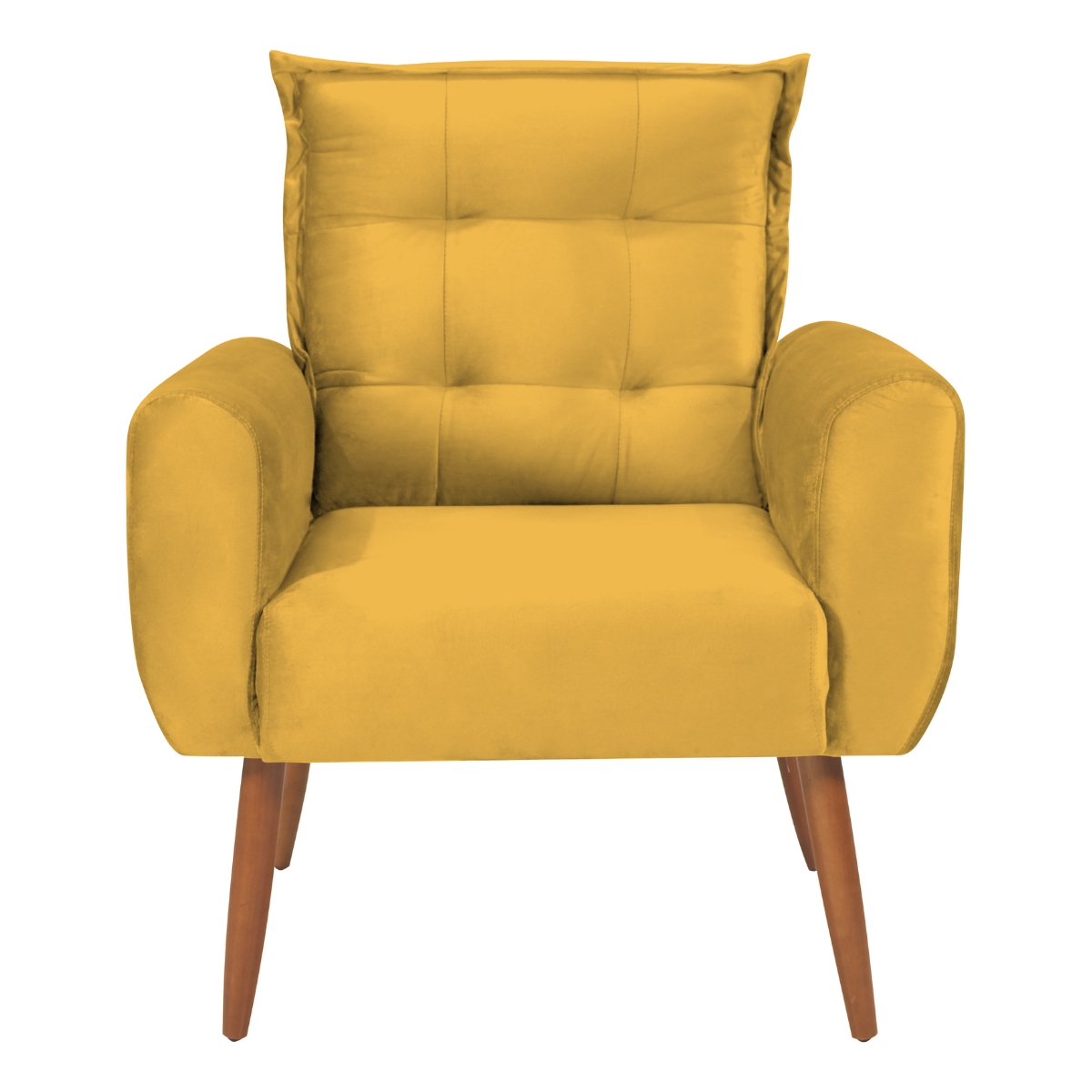 Jogo de Poltronas Decorativas Emma Veludo Amarelo