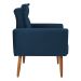 Jogo de Poltronas Decorativas Emma Veludo Azul