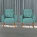 Jogo de Poltronas Decorativas Emma Veludo Verde Menta
