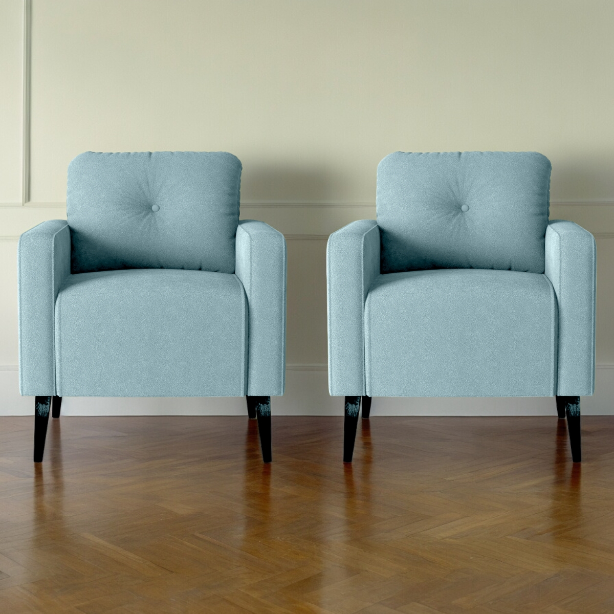 Jogo de Poltronas Decorativas Lupin Boucle Azul