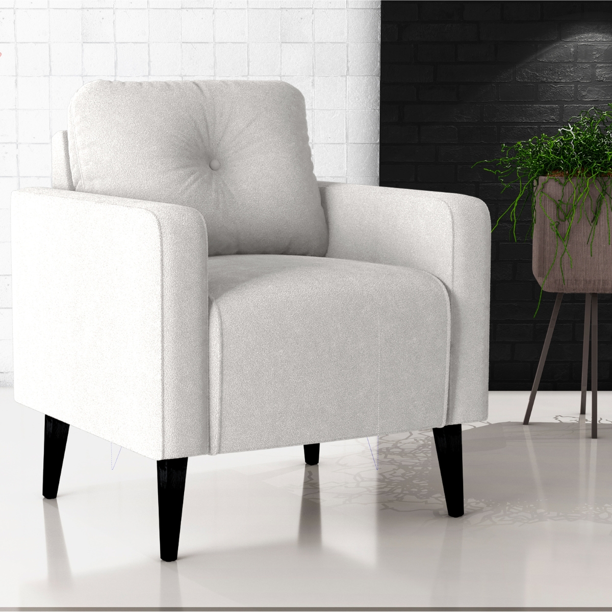Jogo de Poltronas Decorativas Lupin Boucle Bege