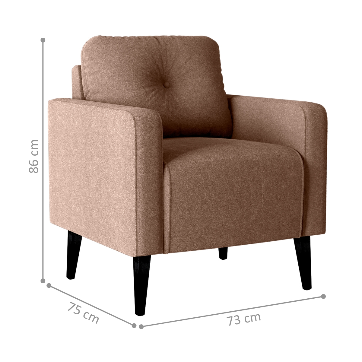 Jogo de Poltronas Decorativas Lupin Boucle Marrom