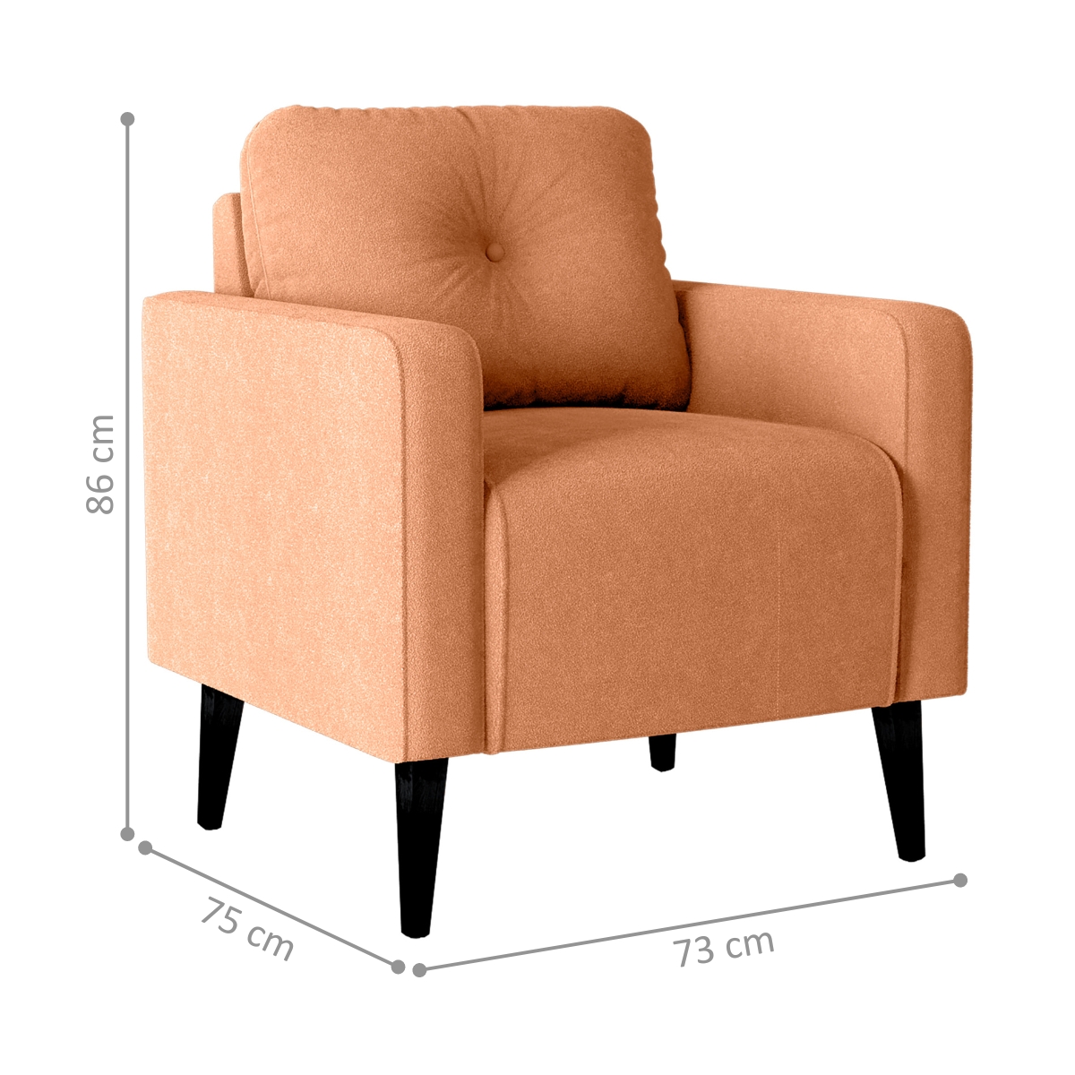 Jogo de Poltronas Decorativas Lupin Boucle Mostarda