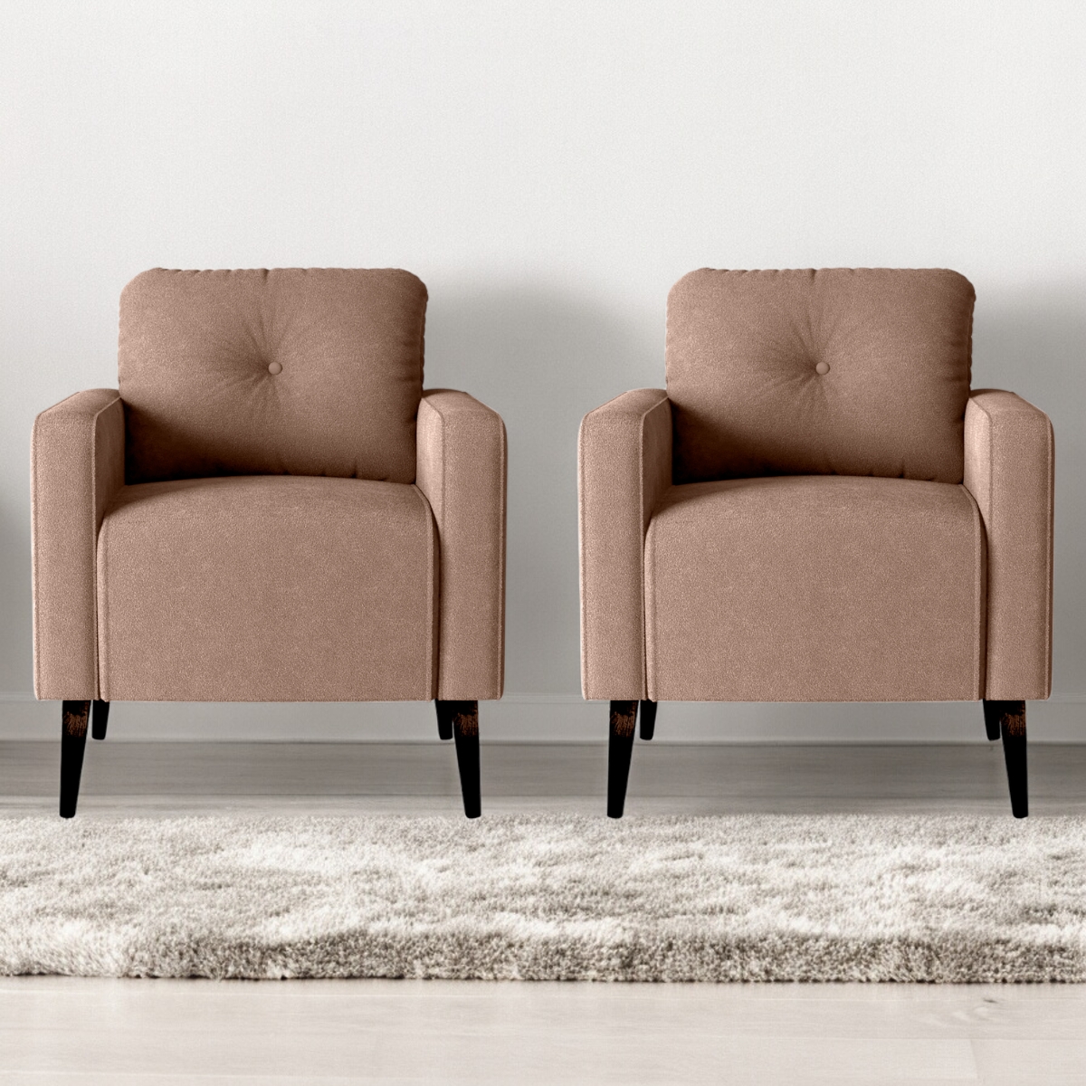 Jogo de Poltronas Decorativas Nina Boucle Marrom