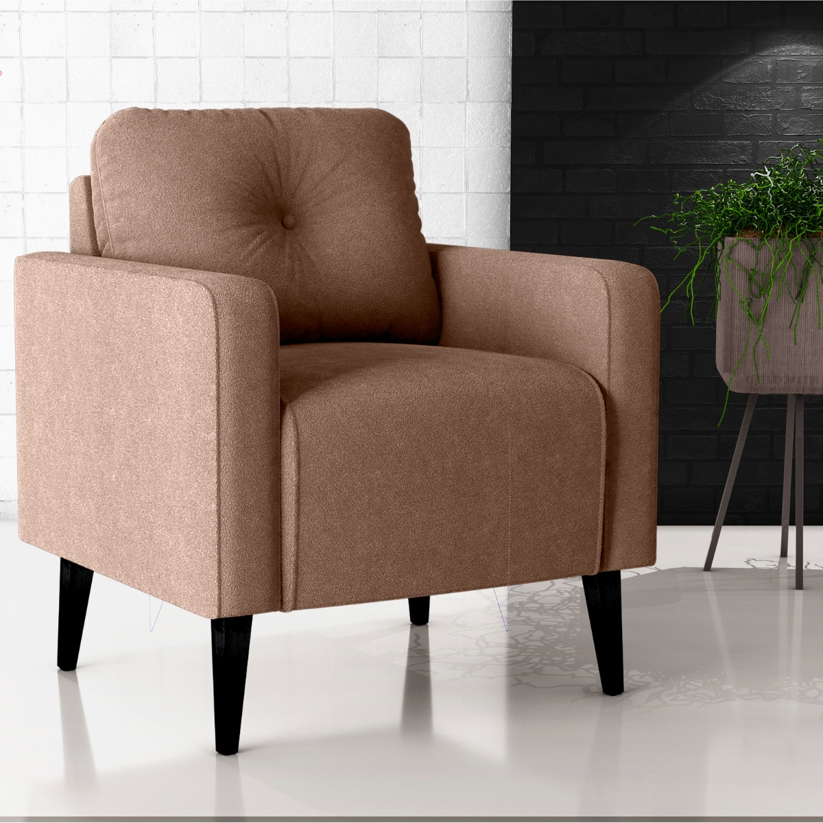 Jogo de Poltronas Decorativas Nina Boucle Marrom