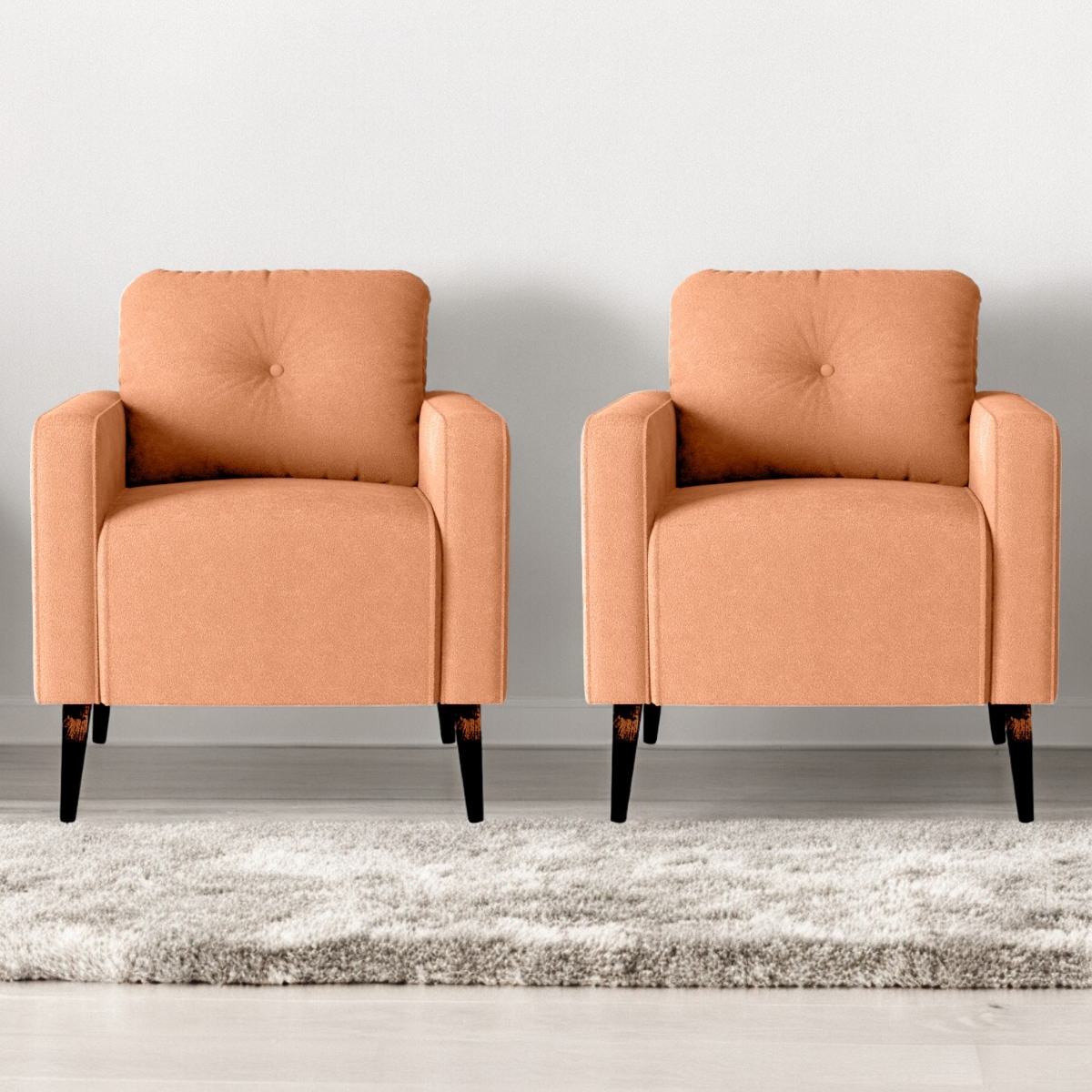 Jogo de Poltronas Decorativas Nina Boucle Mostarda