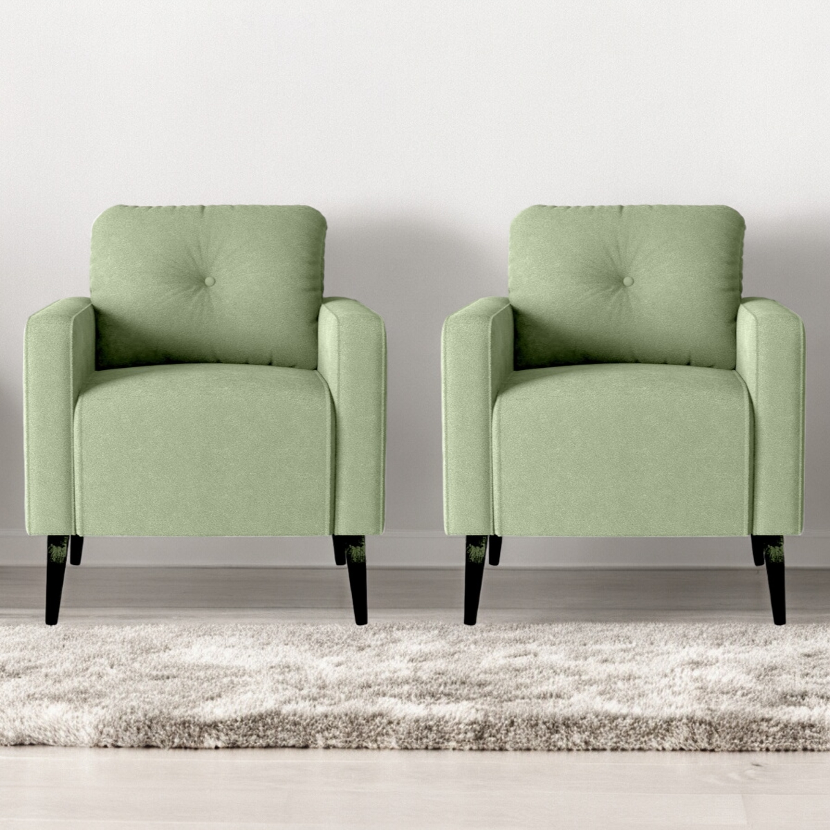 Jogo de Poltronas Decorativas Nina Boucle Oliva