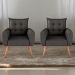 Jogo de Poltronas Decorativas Park  Linho Chumbo