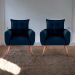 Jogo de Poltronas Decorativas Park  Suede Azul