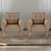 Jogo de Poltronas Decorativas Park  Suede Bege