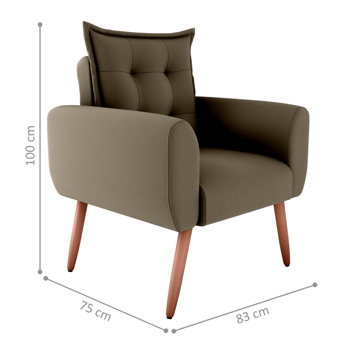 Jogo de Poltronas Decorativas Park  Suede Cappuccino