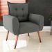 Jogo de Poltronas Decorativas Park  Suede Cinza