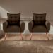 Jogo de Poltronas Decorativas Park  Suede Marrom