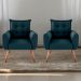 Jogo de Poltronas Decorativas Park  Suede Petróleo