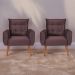 Jogo de Poltronas Decorativas Park Veludo Rose