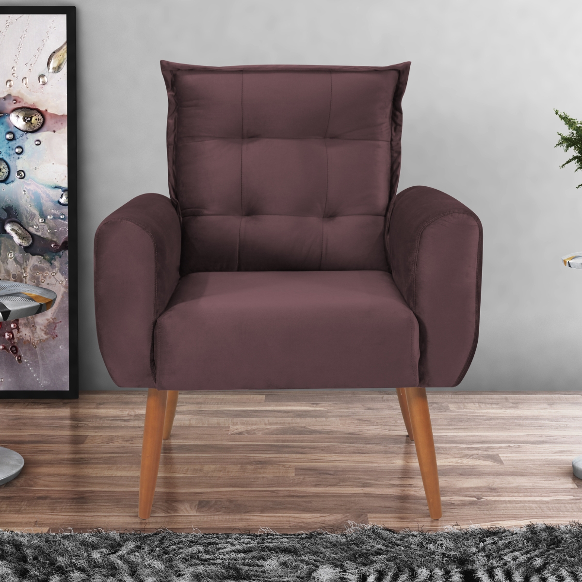 Jogo de Poltronas Decorativas Park Veludo Rose