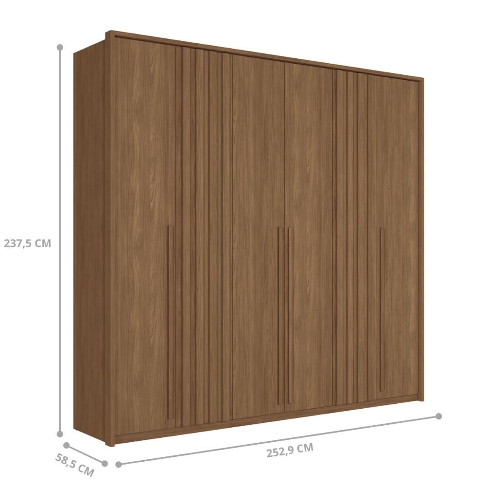 Kit Guarda Roupa 6 Portas e Cômoda Jack Jatoba