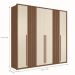Kit Guarda Roupa 6 Portas e Cômoda Jack Jatoba Areia