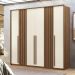 Kit Guarda Roupa 6 Portas e Cômoda Jack Jatoba Areia