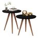 Kit Mesa de Apoio e Lateral Sofá e Sala visita Preto Fosco